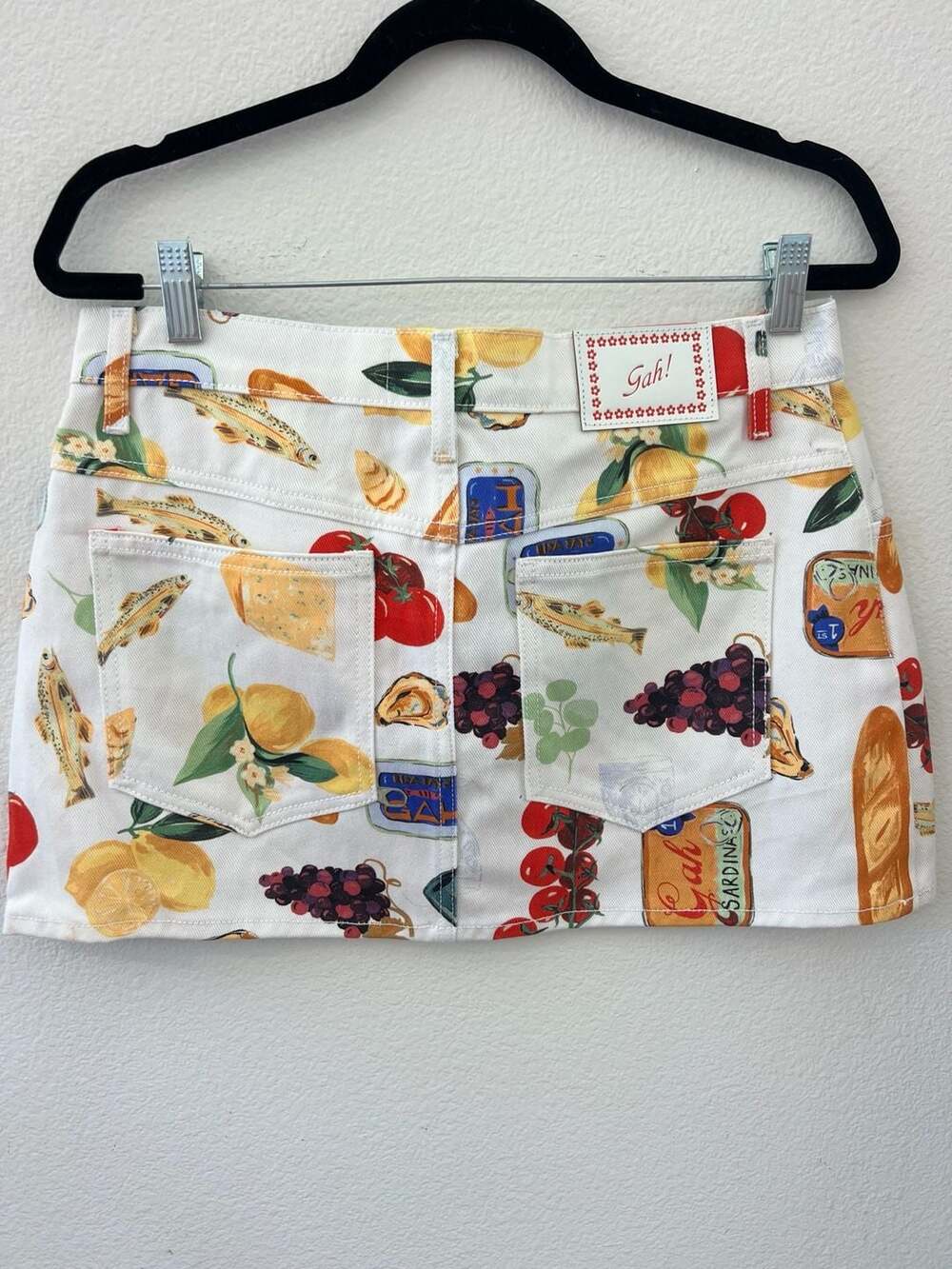 Lisa Says Gah Buon Appetito Food Print Mini Skirt - Picture 3 of 6